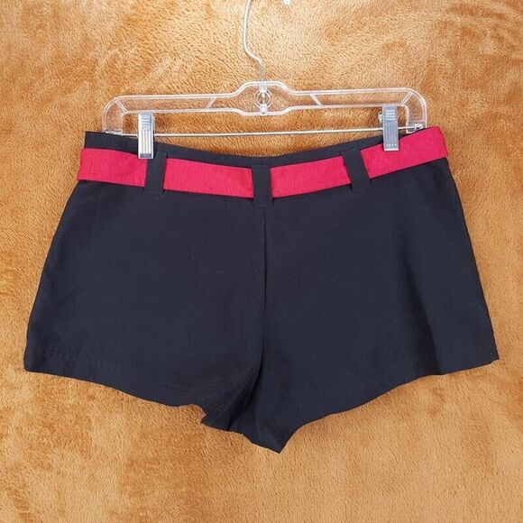 BECCA Black Swim Coverup Shorts with Pink Belt - Picture 2 of 8